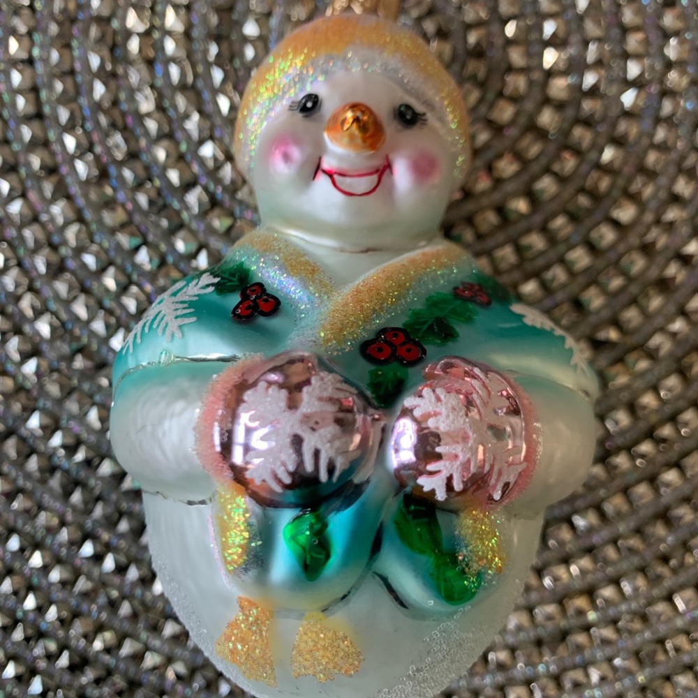 Christopher Radko chubby snowman ornament ❣️
